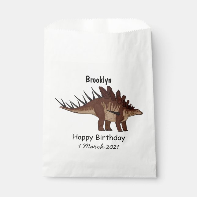 Kentrosaurus cartoon illustration favour bag (Front)