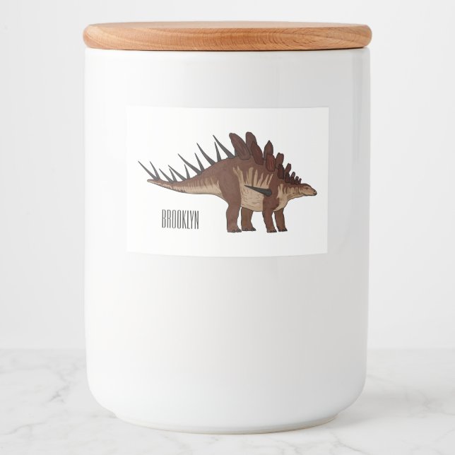 Kentrosaurus cartoon illustration  food label (Front)