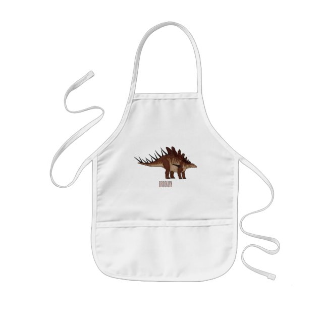 Kentrosaurus cartoon illustration  kids apron (Front)