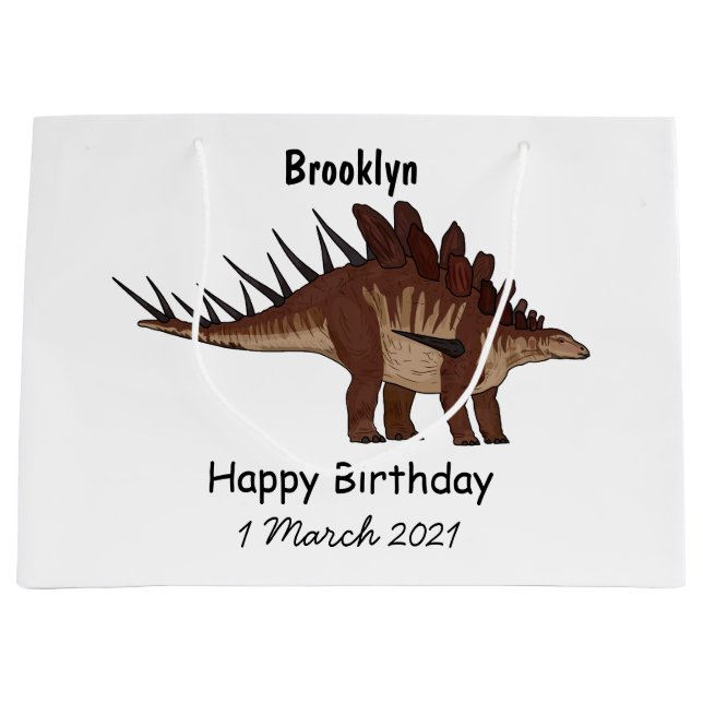 Kentrosaurus cartoon illustration large gift bag (Front)