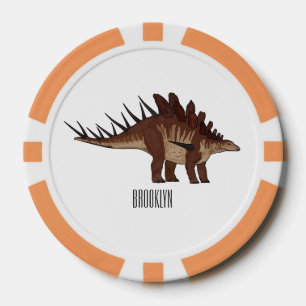 Kentrosaurus cartoon illustration poker chips