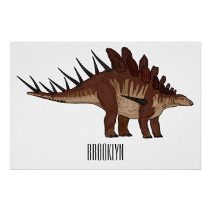 Kentrosaurus cartoon illustration  poster