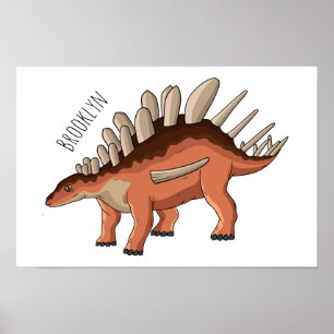 Kentrosaurus cartoon illustration poster