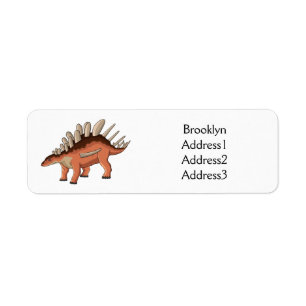 Kentrosaurus cartoon illustration return address label