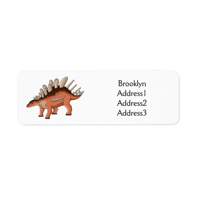 Kentrosaurus cartoon illustration return address label (Front)