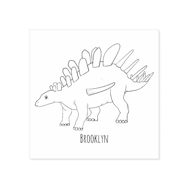 Kentrosaurus cartoon illustration rubber stamp (Imprint)