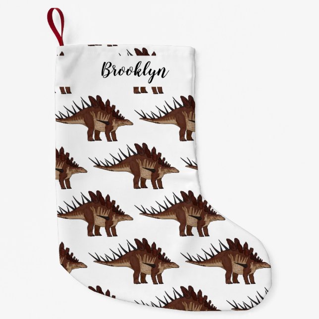 Kentrosaurus cartoon illustration small christmas stocking (Front)