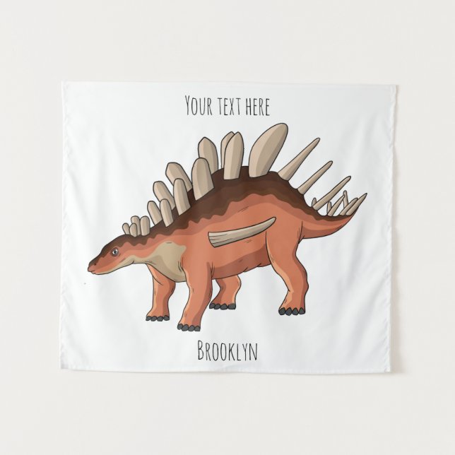 Kentrosaurus cartoon illustration tapestry (Front (Horizontal))