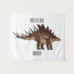 Kentrosaurus cartoon illustration  tapestry