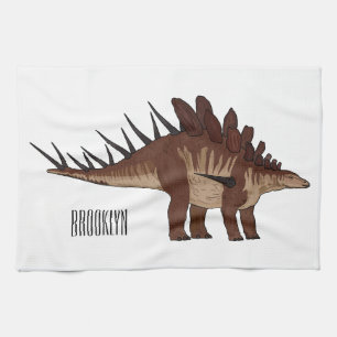 Kentrosaurus cartoon illustration tea towel
