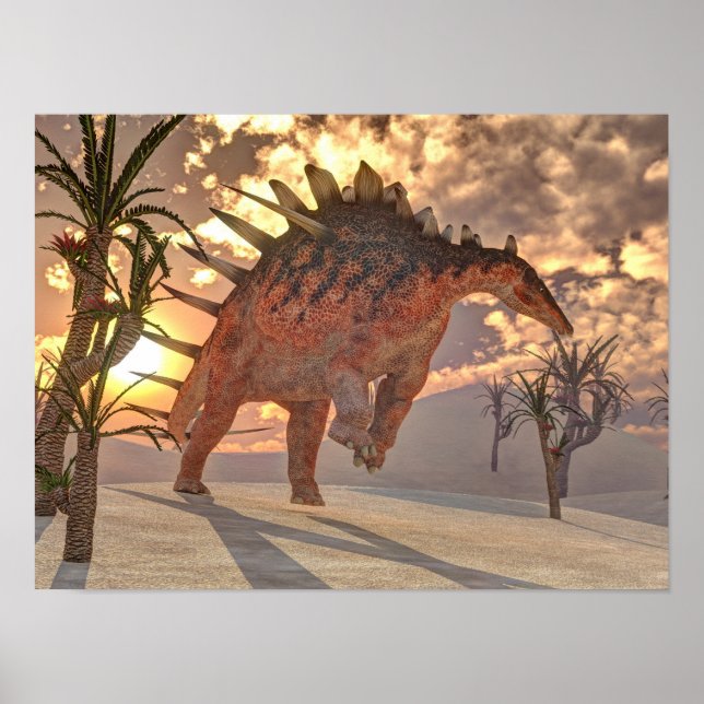 Kentrosaurus dinosaur - 3D render Poster (Front)
