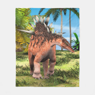 Kentrosaurus Dinosaur Jungle Prehistoric Art Fleece Blanket