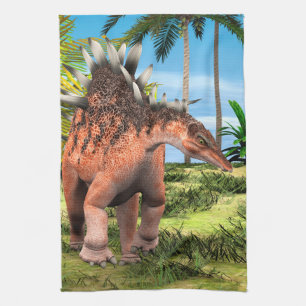 Kentrosaurus Dinosaur Jungle Prehistoric Art Tea Towel