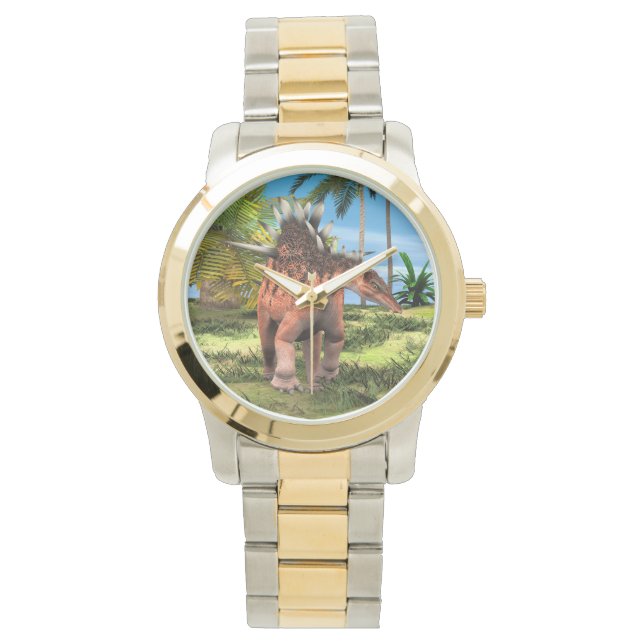 Kentrosaurus Dinosaur Jungle Prehistoric Art Watch (Front)