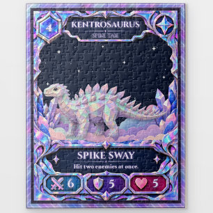 Kentrosaurus Dinosaur, Rainbow Foil Art Jigsaw Puzzle