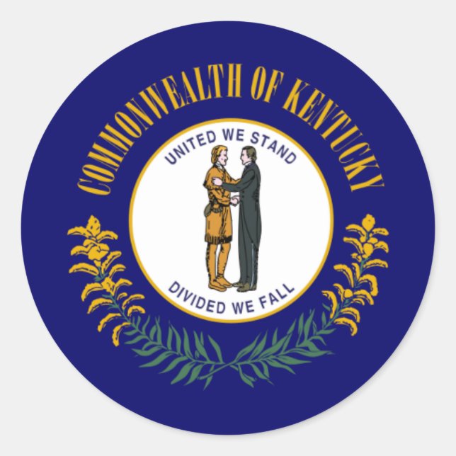 Kentuckian Flag, Flag of Kentucky Classic Round Sticker (Front)