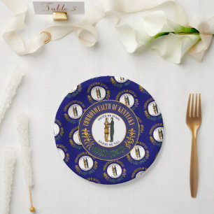 Kentuckian Flag & Seal, Kentucky Paper Plate
