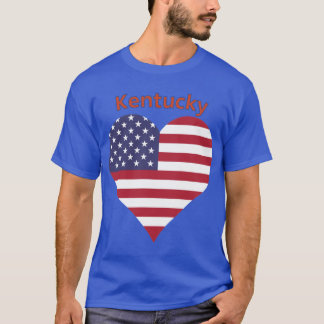 Kentucky American Flag Heart Oversized T-Shirt