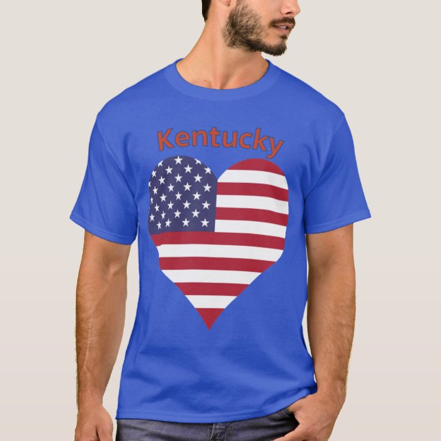 Kentucky American Flag Heart Oversized T-Shirt (Front)