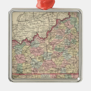 Kentucky and Tennessee 2 Metal Tree Decoration