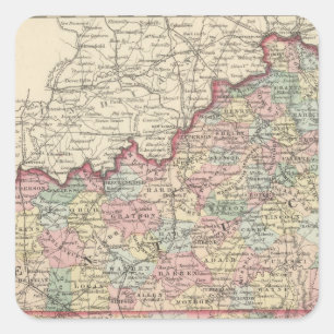 Kentucky and Tennessee 2 Square Sticker