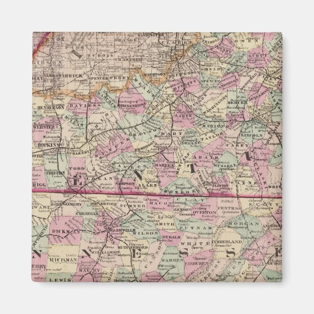 Kentucky and Tennessee 4 Magnet (Front)