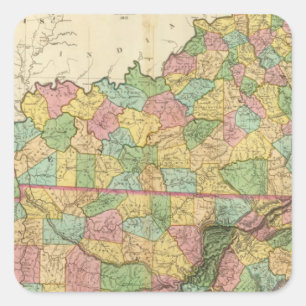 Kentucky and Tennessee 6 Square Sticker