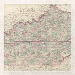 Kentucky and Tennessee Glass Coaster