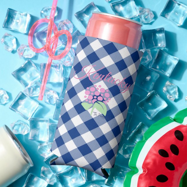 Kentucky blue gingham coozie (In Situ Summer)
