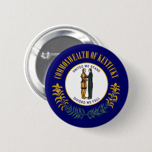 Kentucky: Bluegrass Commonwealth US State Flag 6 Cm Round Badge