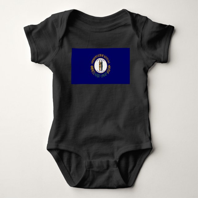 Kentucky: Bluegrass Commonwealth US State Flag Baby Bodysuit (Front)