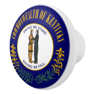 Kentucky: Bluegrass Commonwealth US State Flag Ceramic Knob