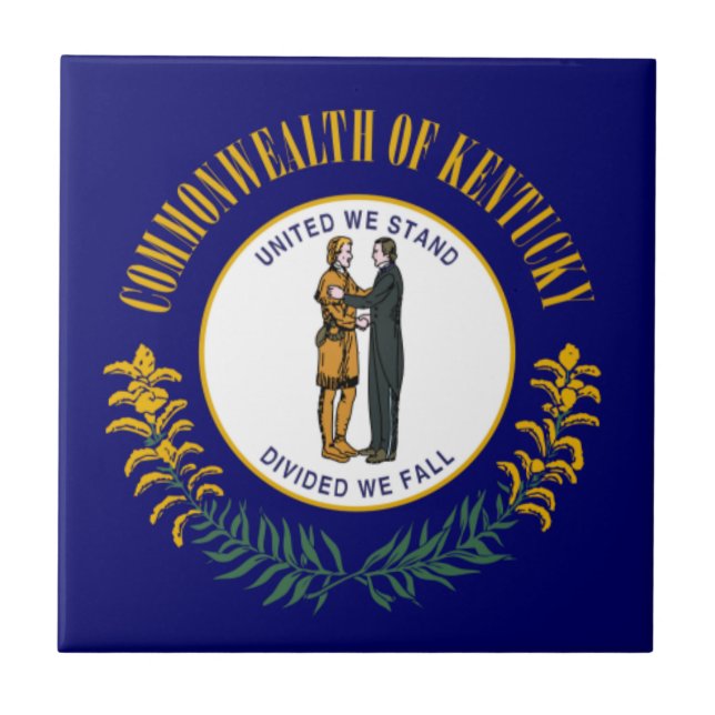 Kentucky: Bluegrass Commonwealth US State Flag Ceramic Tile (Front)