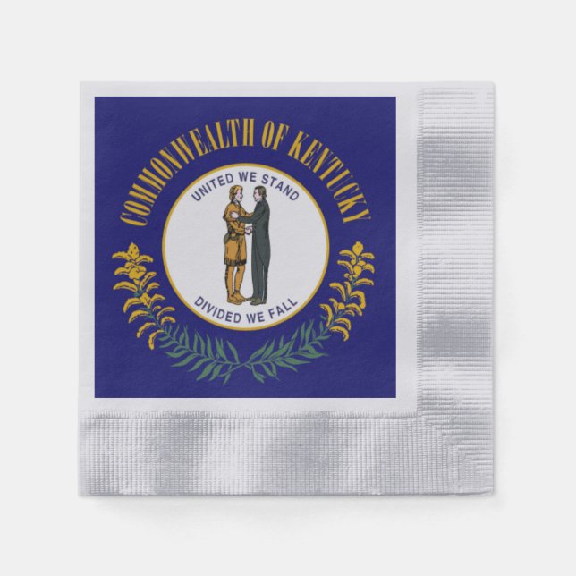 Kentucky: Bluegrass Commonwealth US State Flag Napkin (Front)