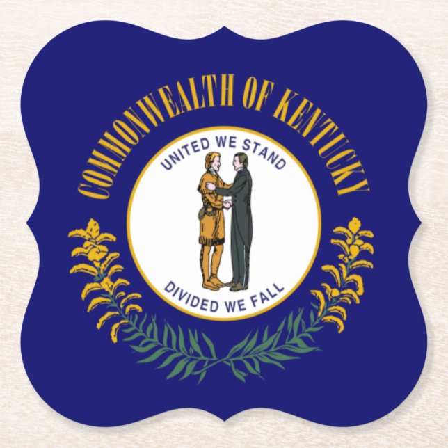 Kentucky: Bluegrass Commonwealth US State Flag Paper Coaster (Front)