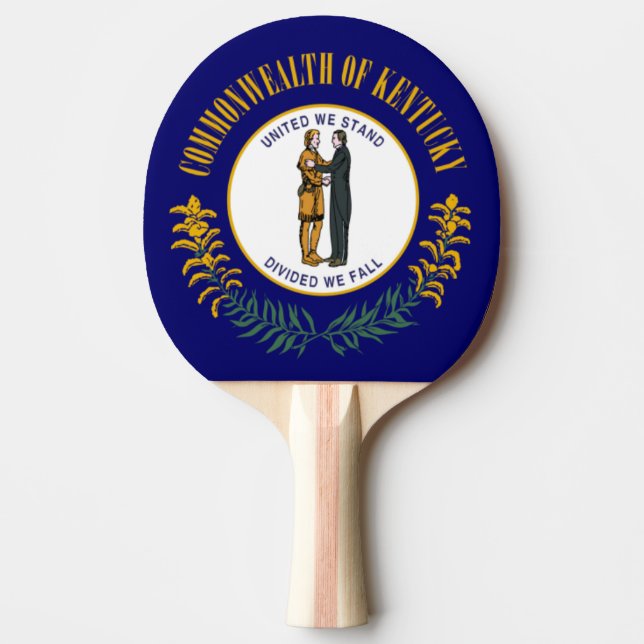Kentucky: Bluegrass Commonwealth US State Flag Ping Pong Paddle (Front)