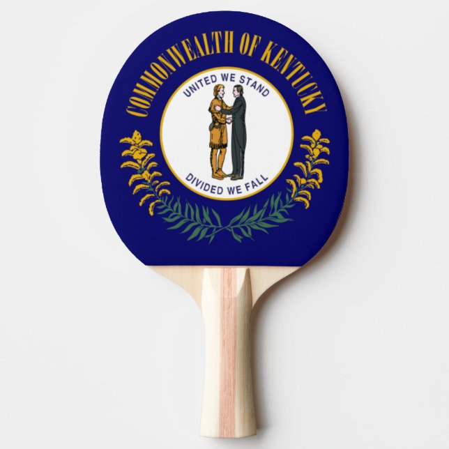 Kentucky: Bluegrass Commonwealth US State Flag Ping Pong Paddle (Front)