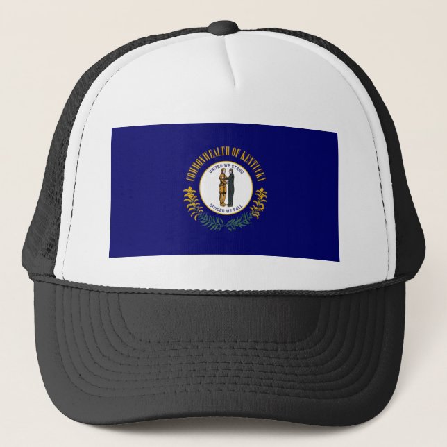 Kentucky: Bluegrass Commonwealth US State Flag Trucker Hat (Front)