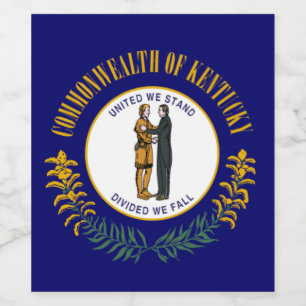 Kentucky: Bluegrass Commonwealth US State Flag Wine Label