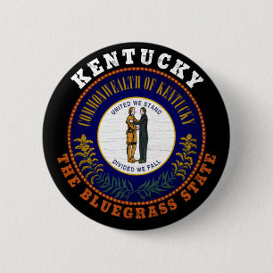 KENTUCKY BLUEGRASS STATE FLAG 6 CM ROUND BADGE