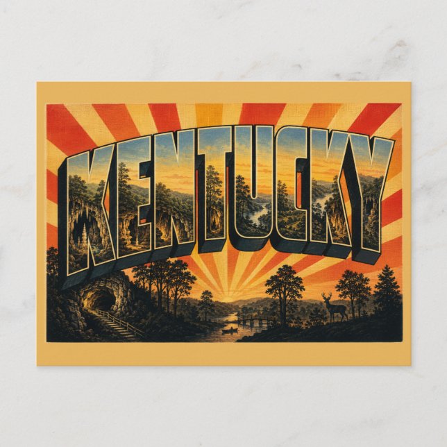 Kentucky Caves Forests River Valleys Art Postcard (Front)