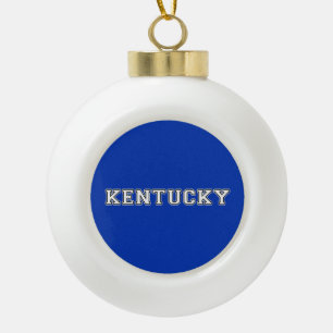 Kentucky Ceramic Ball Christmas Ornament