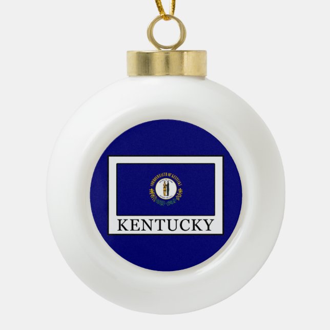 Kentucky Ceramic Ball Christmas Ornament (Front)