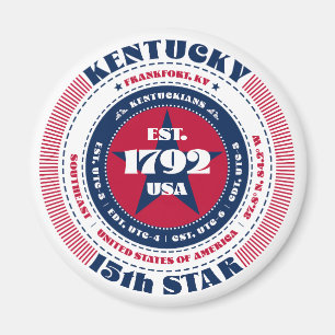 Kentucky Circle Typography Souvenir Magnet