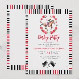 Kentucky Derby Bridal Shower Invitation Jockey Sil
