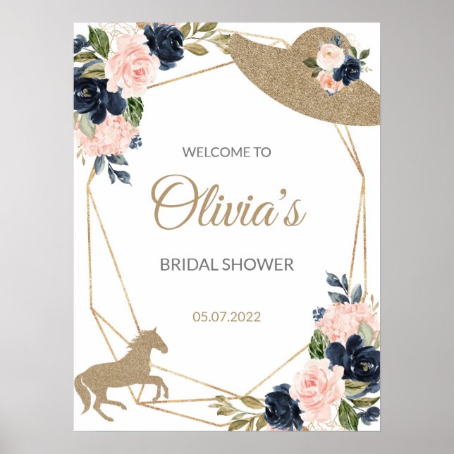 Kentucky Derby Bridal Shower Welcome sign (Front)