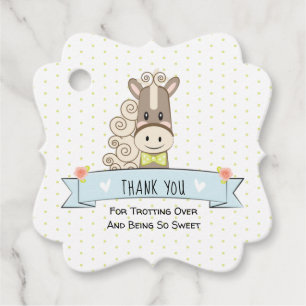 Kentucky Derby Horse Bowtie Baby Shower Favour Tag