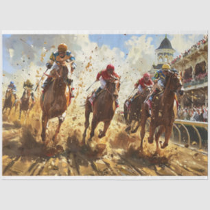 Kentucky Derby Race Decoupage Tissue Paper