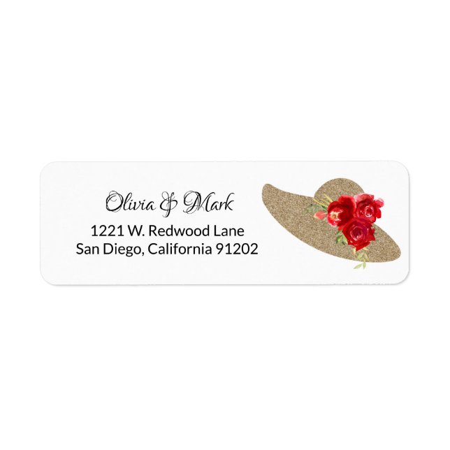 Kentucky Derby Wedding  Personalised Label Return Address Label (Front)