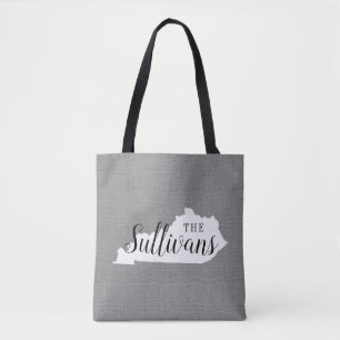 Kentucky Family Monogram State Tote Bag